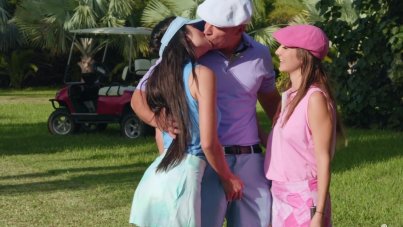 Public Threesome On The Golf Course 22